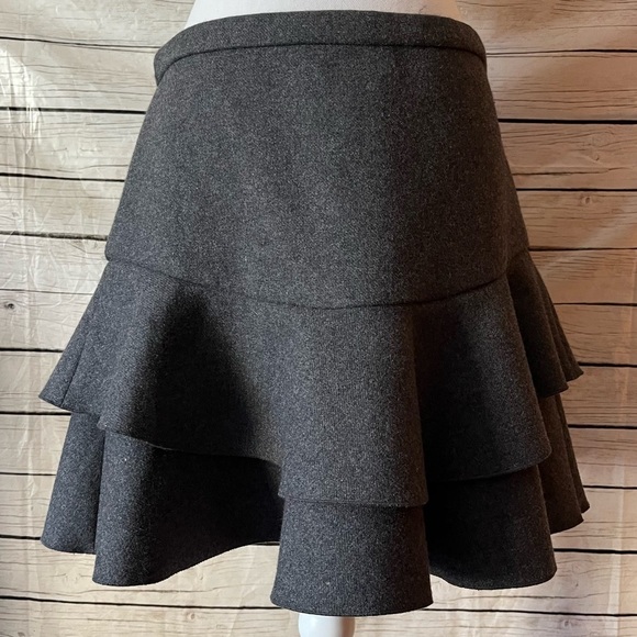 J. Crew Wool Ruffle Tier Skirt Size 6 - Picture 1 of 6